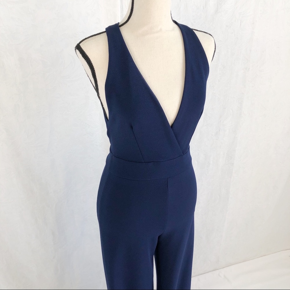 Navy Deep V Haltered Jumpsuit - image 5